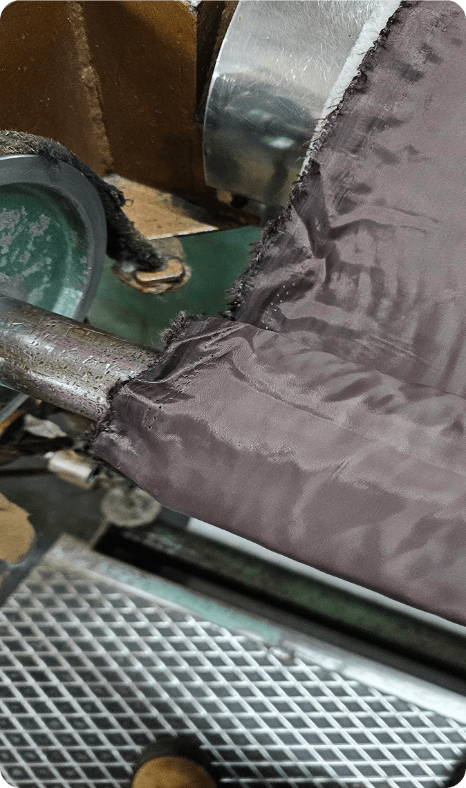 Material being prepared for quilting