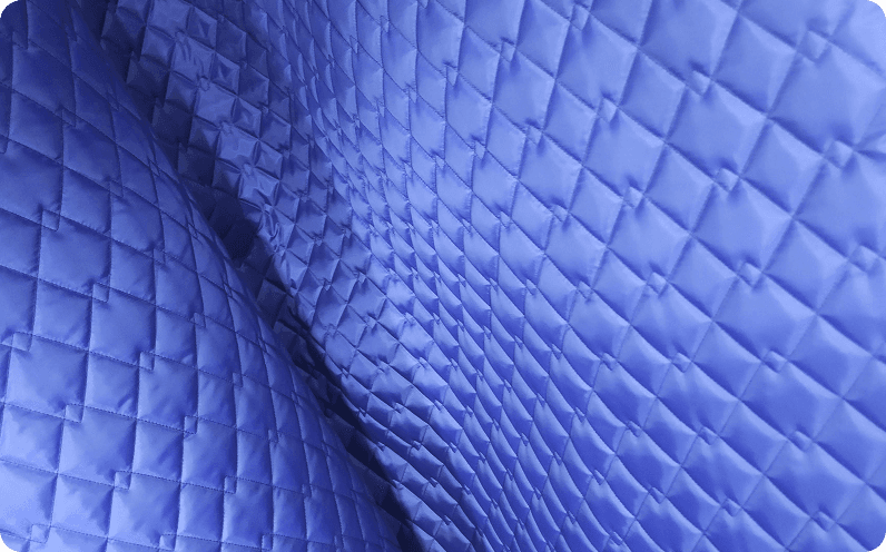 Custom material quilting example