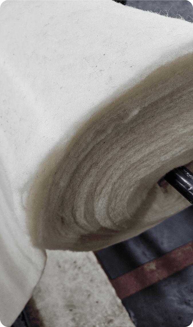 Wadding weight samples showing thickness variation