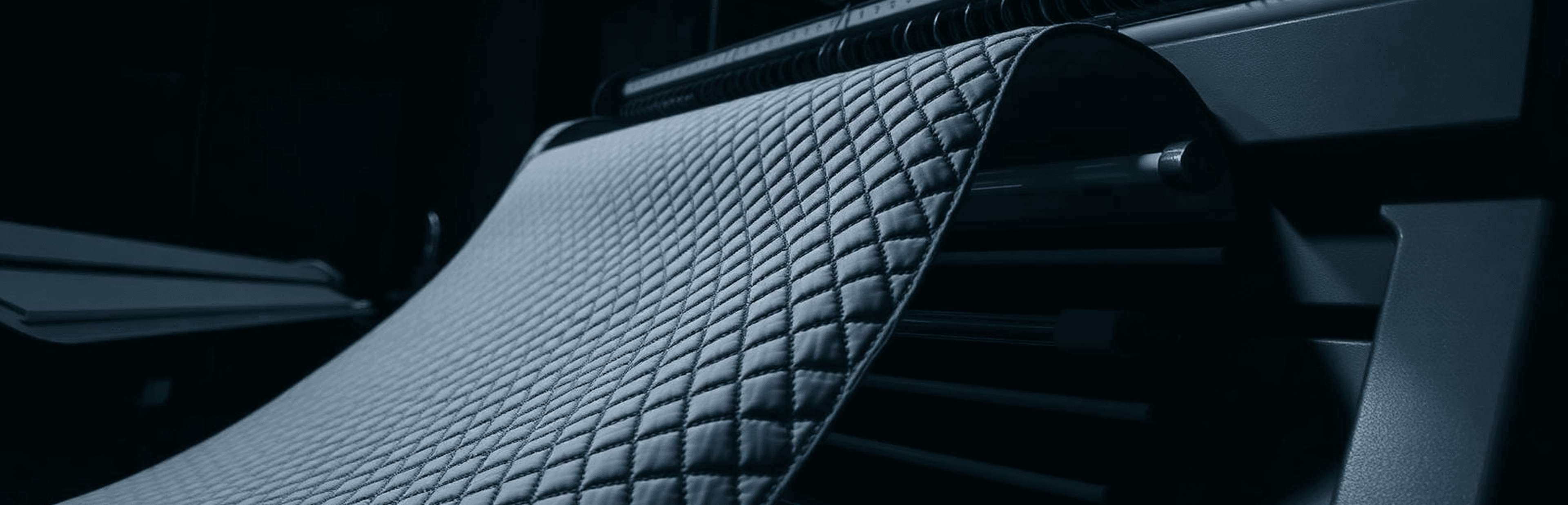 Wide-width quilted fabric on our long-arm quilting machine
